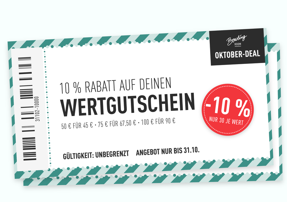 OKTOBER-DEAL - 10% RABATT AUF WERTGUTSCHEINE